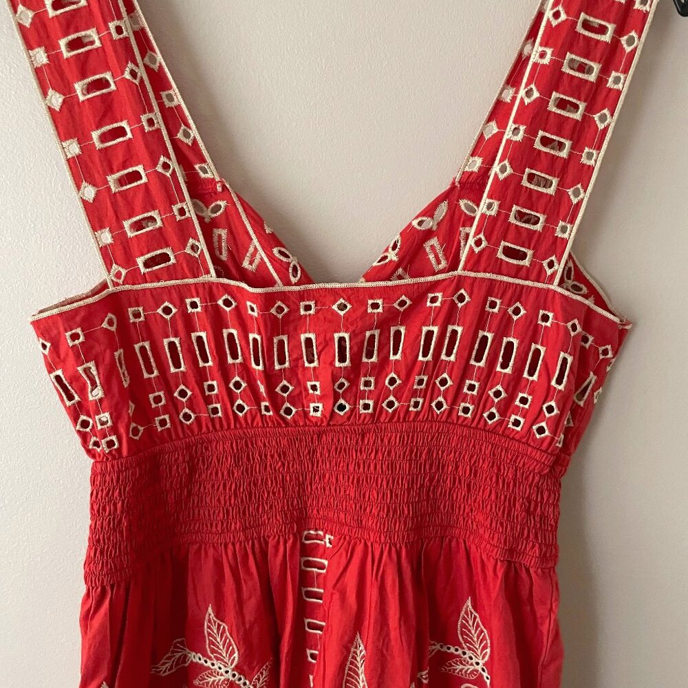 Rails Fawn Embroidered Cotton Midi-Dress in Terracota size S NWT - Picture 11 of 14